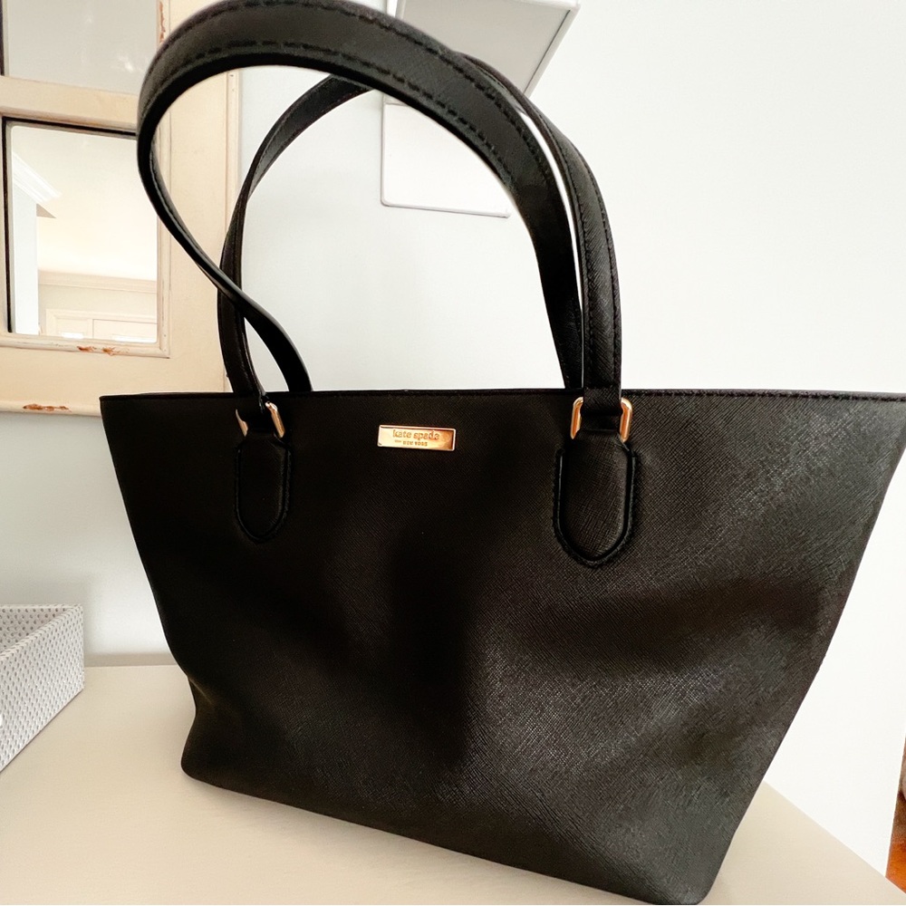 🖤 PRISTINE Kate Spade Laurel Way Medium Daily Tote – Classic Black Leather 🖤
